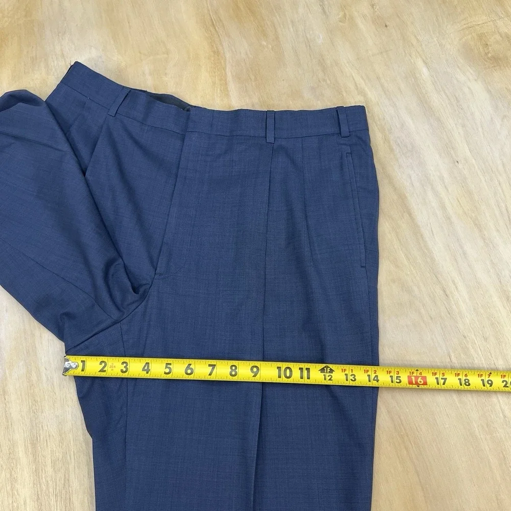 Vintage Brooks Brothers Suit‎ Mens 43R Wool Cuffed Pleated Pants 34x29 Navy